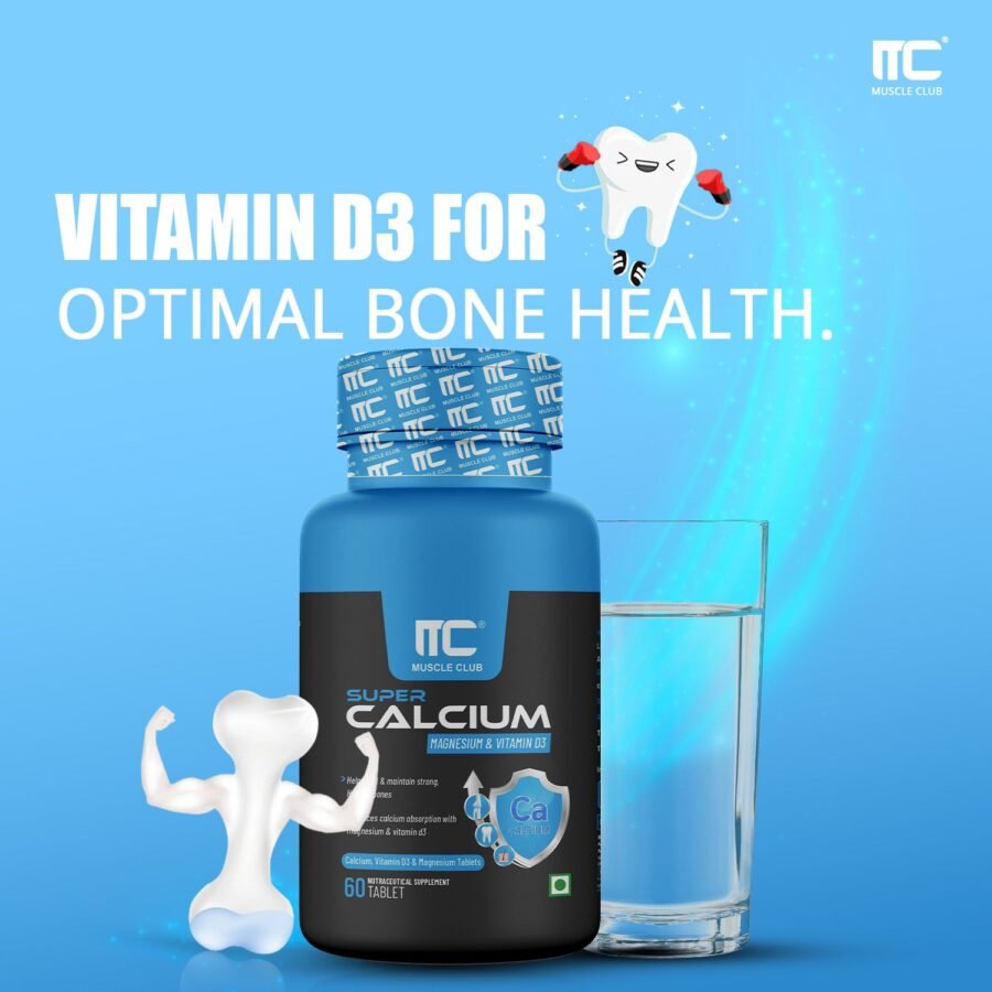 Muscle Club Super Calcium, Magnesium & Vitamin D3 - Bone Health Supplement