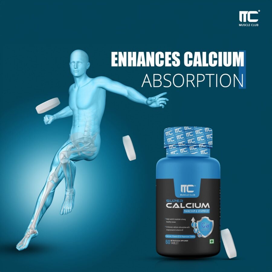 Muscle Club Super Calcium, Magnesium & Vitamin D3 - Bone Health Supplement