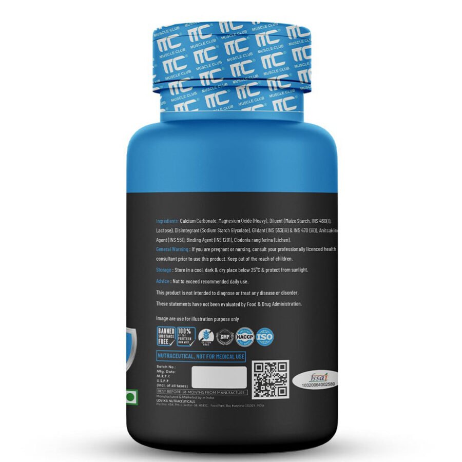 Muscle Club Super Calcium, Magnesium & Vitamin D3 - Bone Health Supplement