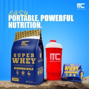 Muscle Club Super Whey Protein Concentrate - 70 Pouches | High-Quality Whey Protein | 1g Creatine Monohydrate