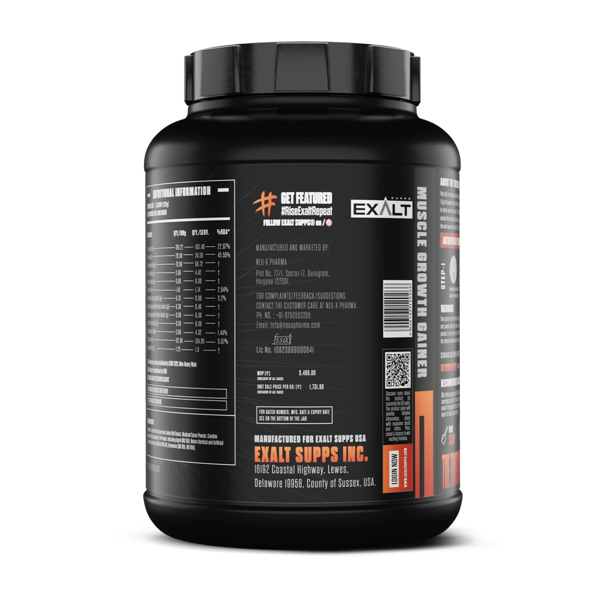 Exalt The True Giant Premium Mass Gainer - Image 2