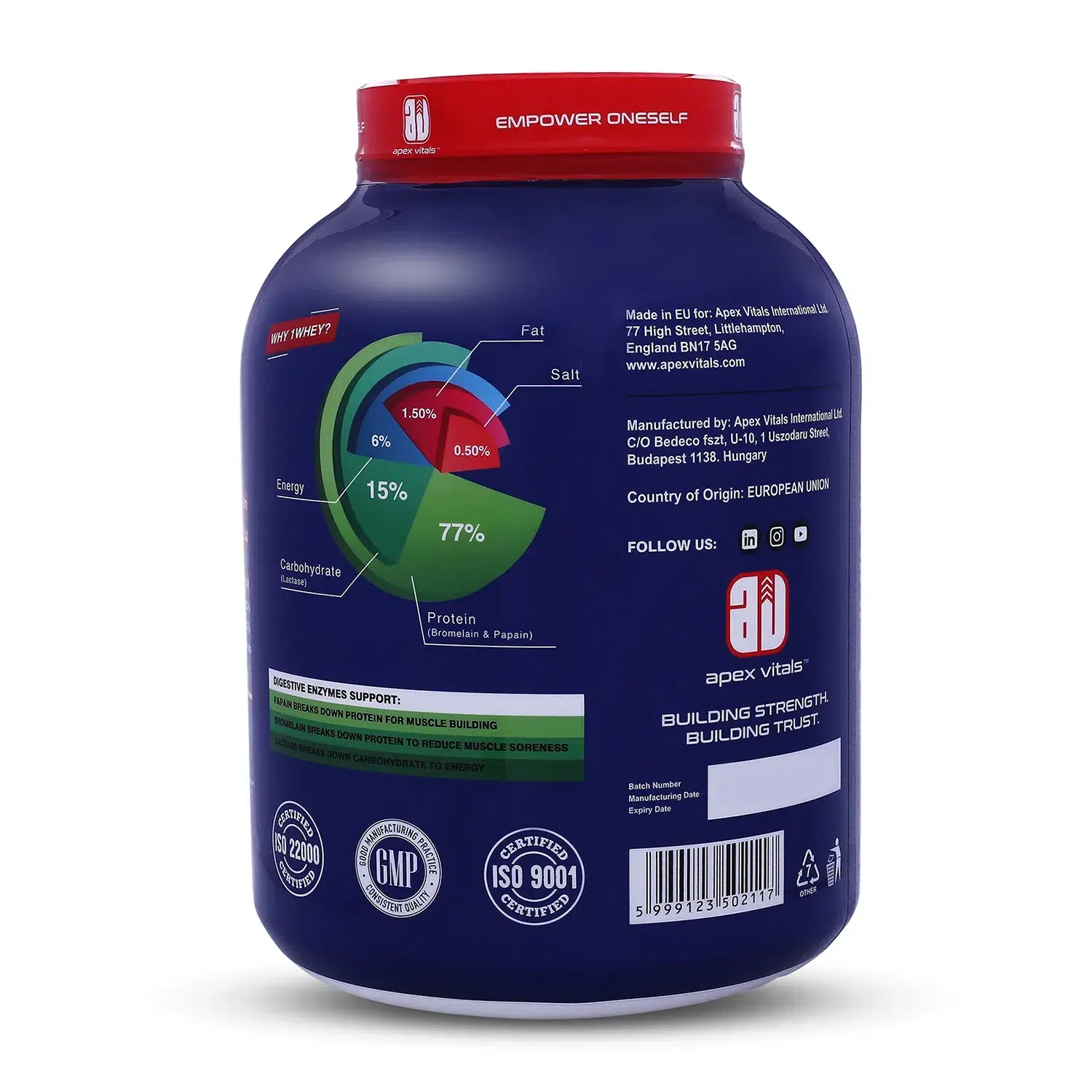 Apex Vitals 1 Whey with Digestive Enzymes - Image 3