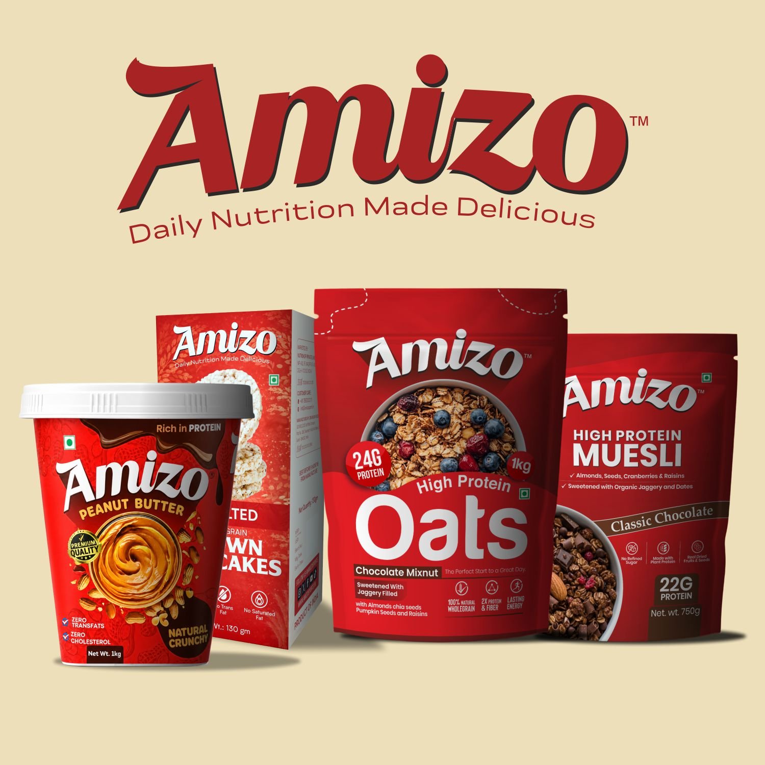 AMIZO High Protein Muesli 750g, 22g Protein per 100g - Image 2